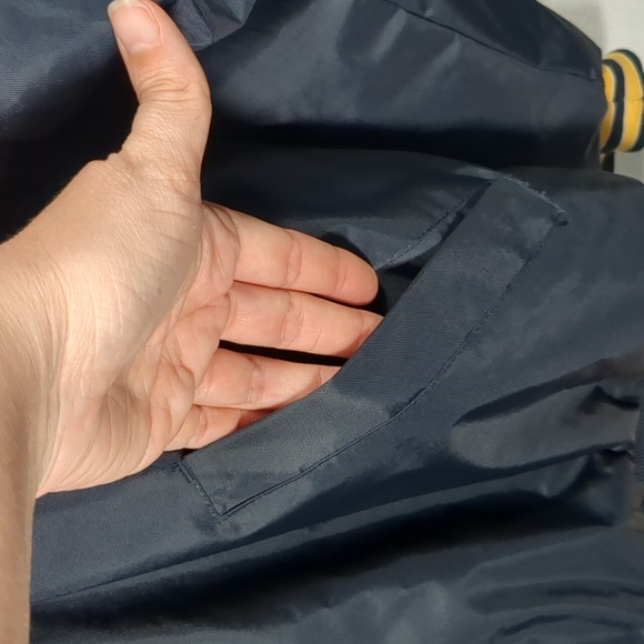 Bomber Jacket Men's Holloway WWII Air Force UK England Navy Blue Yellow Medium - Picture 7 of 14